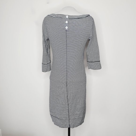 BANANA REPUBLIC 100% Cotton Striped French Marina Nautical Boatneck Dress - Picture 6 of 12